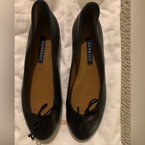 Margaux black leather ballet flats